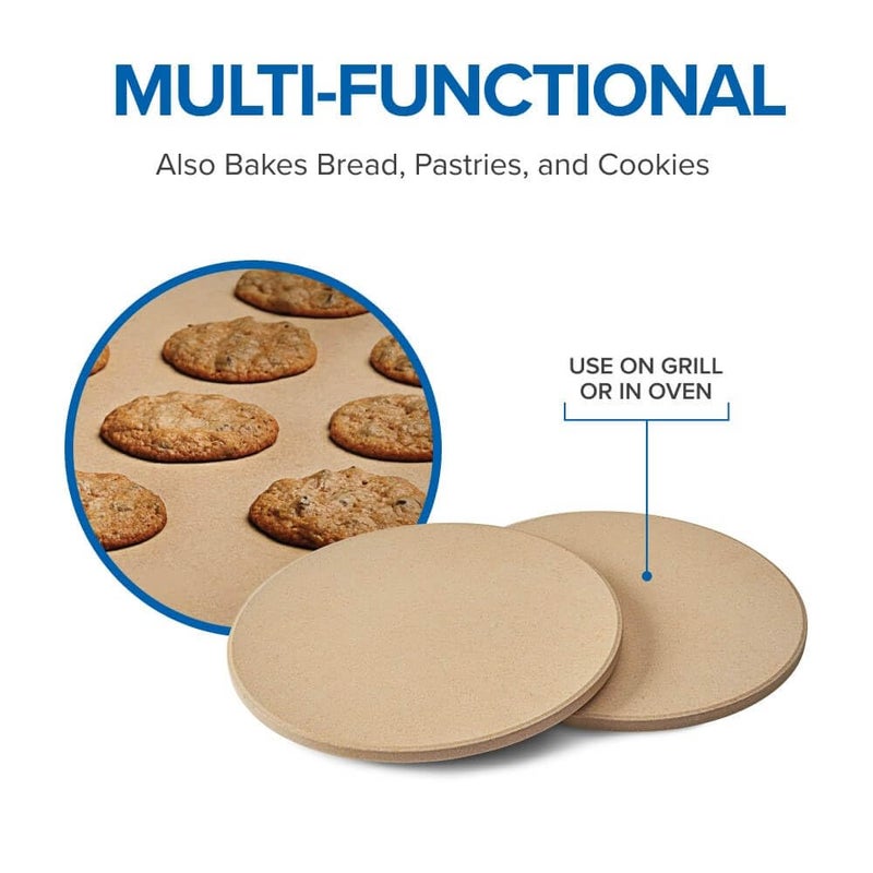 Napoleon Personal Sized Pizza Baking Stone Set - Two 10-inch Personal Pizza Baking Stones, For Use In Grill or Oven - Image 3